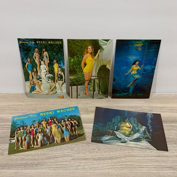 Vintage Weeki Wachee Girls Mermaids Postcards Ephemera Unused Lot Of 5 - Picture 1 of 9